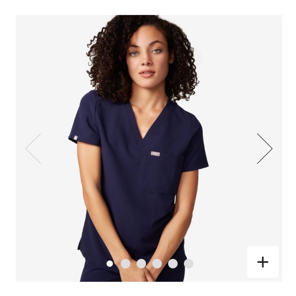 FIGS Catarina Navy Scrub Top S